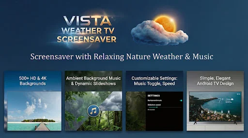 Vista Weather TV Screensaver ডাউনলোড করুন – আবহাওয়ার সাথে সুন্দর দৃশ্য - Screenshot 1