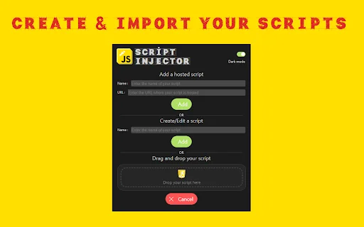 Script Injector ডাউনলোড করুন – ব্রাউজারে কাস্টম স্ক্রিপ্ট রান করুন - Screenshot 2