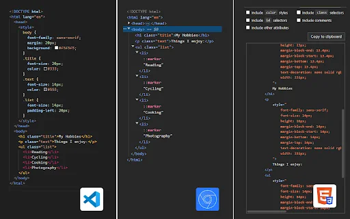 Copy HTML with CSS ডাউনলোড করুন – ওয়েব ডেভেলপারদের জন্য সেরা টুল - Screenshot 1