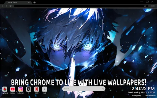 Gojo Blue Eyes Live Wallpaper ডাউনলোড করুন – সেরা অ্যানিমে থিম - Screenshot 1