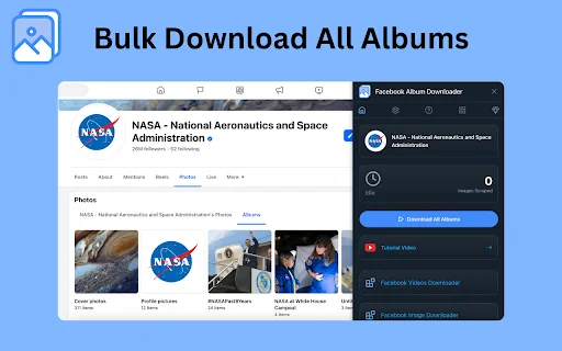 Facebook Album Downloader – এক ক্লিকে সব ছবি ডাউনলোড করুন - Screenshot 1