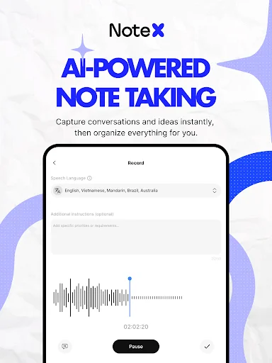 NoteX ডাউনলোড করুন – AI ভিত্তিক মিটিং নোট এবং ভয়েস ট্রান্সক্রিপশন - Screenshot 7
