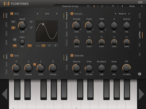 Flowtones ডাউনলোড করুন – অ্যান্ড্রয়েডের সেরা ভার্চুয়াল অ্যানালগ সিন্থেসাইজার - Screenshot 2