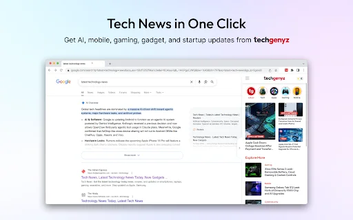 Techgenyz Chrome Extension ডাউনলোড করুন – সেরা টেক নিউজ আপডেট - Screenshot 1