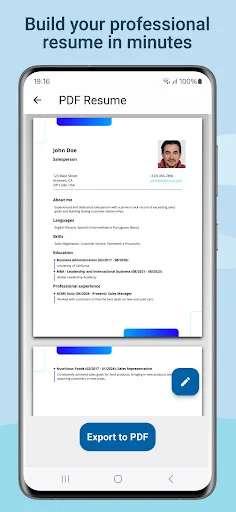 Resume Builder – CV Maker PDF ডাউনলোড করুন – সেরা সিভি তৈরি করুন - Screenshot 1