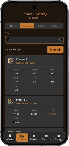 Albion Craft Calculator ডাউনলোড করুন – সেরা প্রফিট ক্যালকুলেটর - Screenshot 6