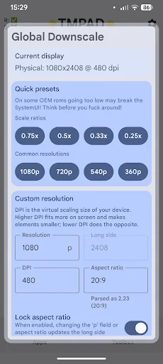 TMPAD: Game Mode Booster ডাউনলোড করুন – সেরা FPS বুস্টার ও রেজোলিউশন ডাউনস্কেলার - Screenshot 4