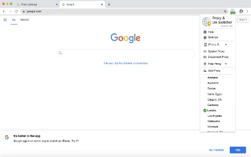 Proxy & User-Agent Switcher ডাউনলোড করুন – সেরা ব্রাউজার টুল - Screenshot 2