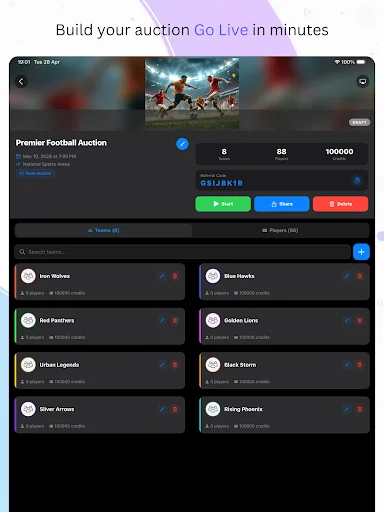 Auction League অ্যাপ ডাউনলোড করুন – লাইভ স্পোর্টস অকশন ম্যানেজমেন্ট - Screenshot 9