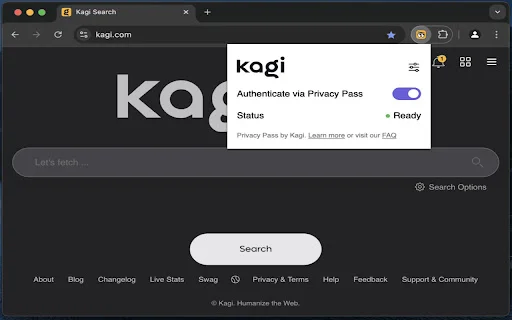 Kagi Privacy Pass ডাউনলোড করুন – ব্যক্তিগত সার্চের জন্য সেরা টুল - Screenshot 1