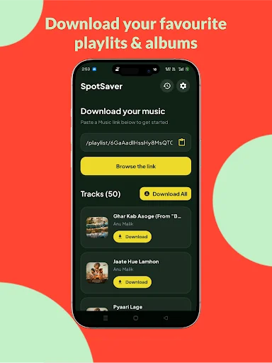 SpotSaver: Music Downloader ডাউনলোড করুন – অডিও অফলাইনে শুনুন - Screenshot 7