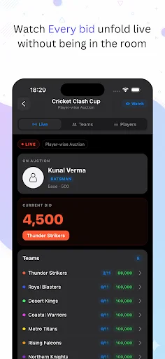 Auction League অ্যাপ ডাউনলোড করুন – লাইভ স্পোর্টস অকশন ম্যানেজমেন্ট - Screenshot 5