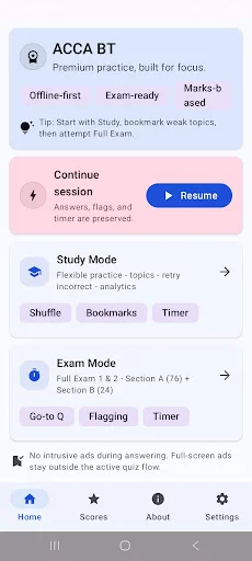 ACCA F1 BT Exam Prep ডাউনলোড করুন – সাফল্যের সেরা মাধ্যম - Screenshot 1