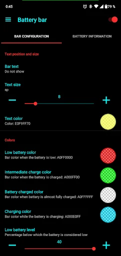 Battery Bar ডাউনলোড করুন – স্মার্টফোন ব্যাটারি মনিটরিং টুলস - Screenshot 2