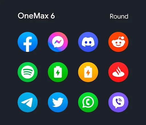 OneMax 6 – Icon Pack ডাউনলোড করুন – সেরা রাউন্ড আইকন প্যাক - Screenshot 2