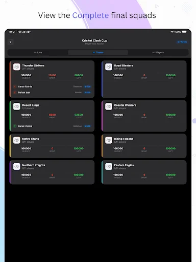 Auction League অ্যাপ ডাউনলোড করুন – লাইভ স্পোর্টস অকশন ম্যানেজমেন্ট - Screenshot 12