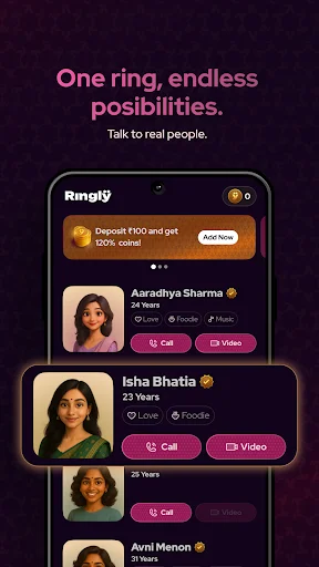 Ringly ডাউনলোড করুন – নতুন বন্ধু তৈরি ও কথা বলুন বিনামূল্যে - Screenshot 1