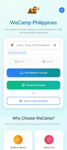 Download WeCamp PH Latest – Reliable Camping Weather Tracker - Screenshot 1