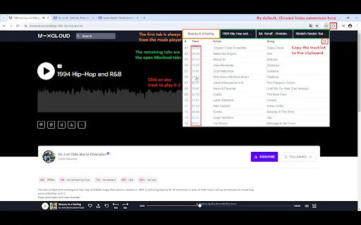 Mixcloud (with) Tracklist ডাউনলোড করুন – ট্র্যাকলিস্ট দেখুন সহজে - Screenshot 1