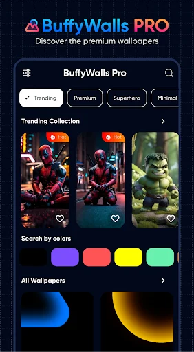 BuffyWalls Pro ডাউনলোড করুন – সেরা 4K ওয়ালপেপার অ্যাপ - Screenshot 1