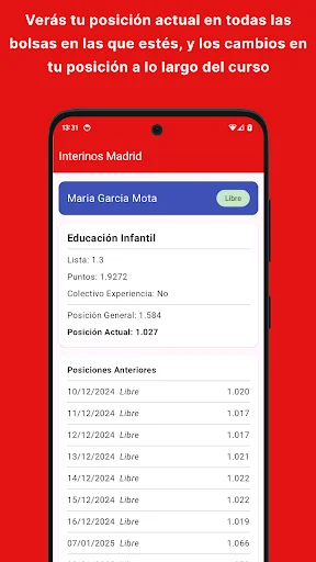 Interinos Madrid. Educación ডাউনলোড করুন – আসল পজিশন চেক করুন - Screenshot 6