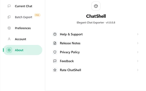 Download ChatShell: Export ChatGPT to PDF, DOCX & Markdown - Screenshot 5