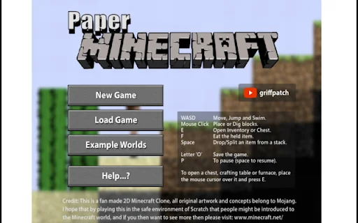 Paper Minecraft ডাউনলোড করুন – সেরা ক্রোম ব্রাউজার গেম - Screenshot 1