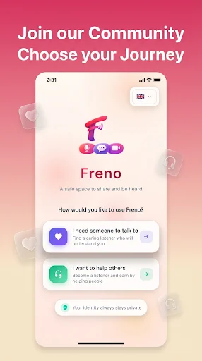 Freno ডাউনলোড করুন – নিরাপদ চ্যাট, ভয়েস এবং ভিডিও কলের জন্য সেরা অ্যাপ - Screenshot 1
