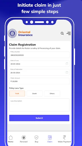 Oriental Insurance App ডাউনলোড করুন – ইনস্যুরেন্স পলিসি ও ক্লেম - Screenshot 1