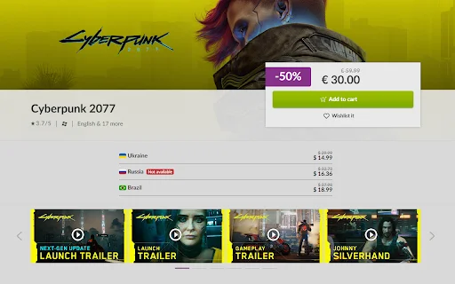 GOG Prices ডাউনলোড করুন – সেরা ডিল এবং আঞ্চলিক মূল্য দেখুন - Screenshot 1