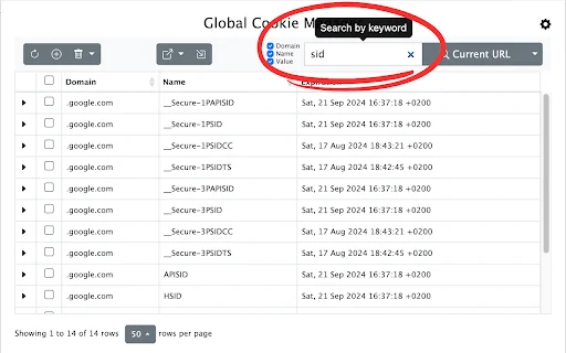 Global Cookie Manager ডাউনলোড করুন – সেরা কুকি এডিটর ও টুলস - Screenshot 1