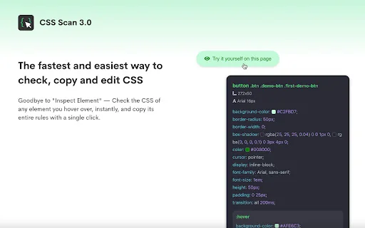 CSS Scan ডাউনলোড করুন – দ্রুততম CSS ইন্সপেক্ট ও কপি টুল - Screenshot 1