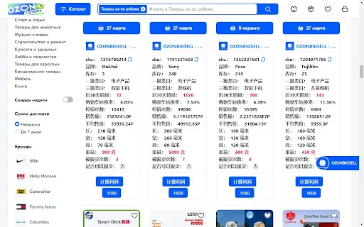OZONBIGSELL ডাউনলোড করুন – সেরা OZON ডেটা অ্যানালাইসিস টুল - Screenshot 1