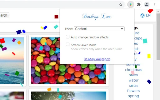Desktop Lux: Effects ডাউনলোড করুন – ব্রাউজারের জন্য সেরা অ্যানিমেশন - Screenshot 4