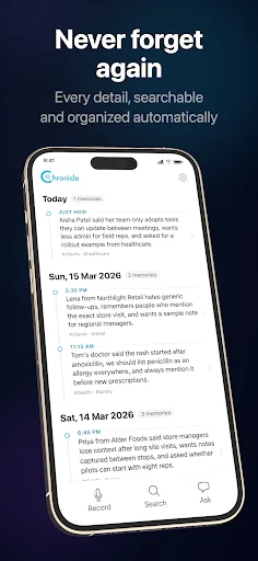 Chronicle – AI Voice Memory ডাউনলোড করুন – সেরা AI মেমোরি অ্যাপ - Screenshot 4