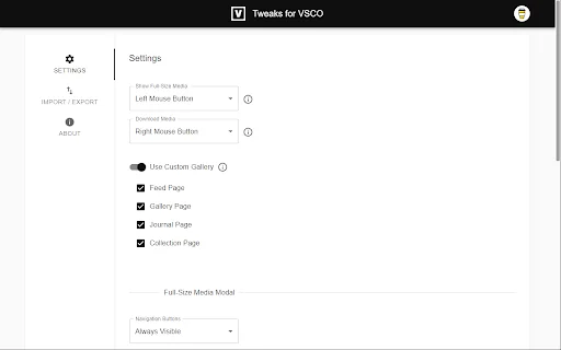 Tweaks for VSCO ডাউনলোড করুন – ফুল-সাইজ ইমেজ ভিউয়ার ও ডাউনলোডার - Screenshot 4