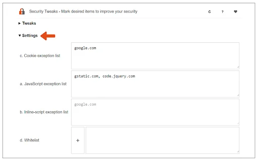 Security Tweaks ডাউনলোড করুন – আপনার ব্রাউজিং সুরক্ষিত রাখুন - Screenshot 2