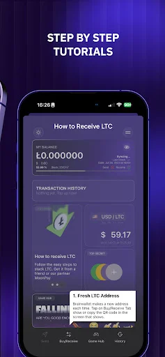 Brainwallet: Litecoin ওয়ালেট ডাউনলোড করুন – দ্রুত এবং নিরাপদ লেনদেন - Screenshot 6