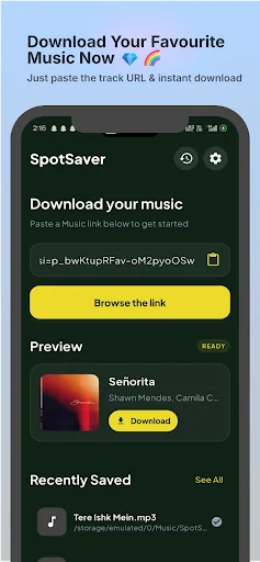 SpotSaver: Music Downloader ডাউনলোড করুন – অডিও অফলাইনে শুনুন - Screenshot 1