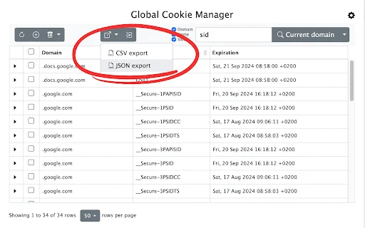 Global Cookie Manager ডাউনলোড করুন – সেরা কুকি এডিটর ও টুলস - Screenshot 5