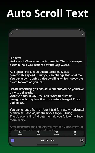 Teleprompter Automatic ডাউনলোড করুন – ভিডিও স্ক্রিপ্ট পড়ুন সহজেই - Screenshot 12
