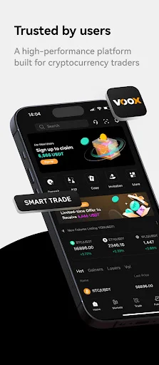 VOOX Exchange ডাউনলোড করুন – বিটকয়েন ও ক্রিপ্টো ট্রেডিংয়ের সেরা প্ল্যাটফর্ম - Screenshot 1