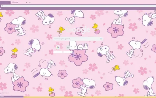 Snoopy Spring Chrome থিম ডাউনলোড করুন – বসন্তের সতেজ লুক - Screenshot 1