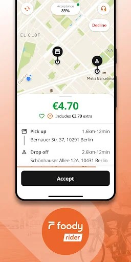 Foody Rider App ডাউনলোড করুন – দ্রুত ডেলিভারি দিয়ে আয় করুন - Screenshot 4