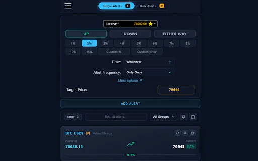 Crypto Price Alerts for Binance – লাইভ ক্রিপ্টো ট্রেডিং অ্যালার্ট - Screenshot 4