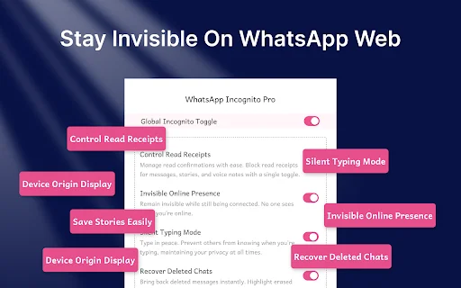 WA Incognito ডাউনলোড করুন – WhatsApp প্রাইভেসী ও স্ট্যাটাস সেভার - Screenshot 1