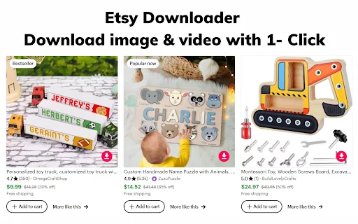 Etsy Downloader – Etsy ভিডিও এবং ছবি ডাউনলোড করুন এক ক্লিকে - Screenshot 2