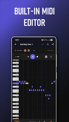 Memody – Voice to MIDI Editor ডাউনলোড করুন – গানকে MIDI-তে রূপান্তর করুন - Screenshot 3