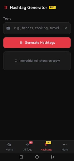 Rapid Tags Generator ডাউনলোড করুন – সেরা AI ট্যাগ ও হ্যাশট্যাগ টুল - Screenshot 2
