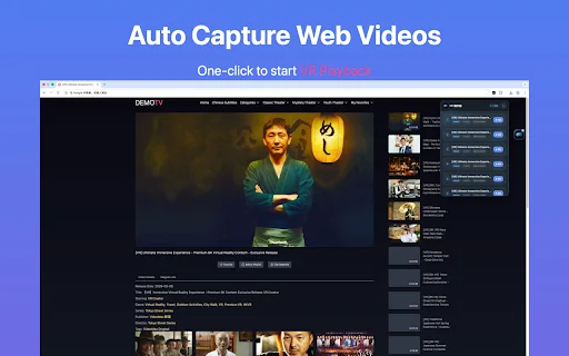 VRPlayer ডাউনলোড করুন – ওয়েব ভিডিও VR মোডে দেখুন - Screenshot 1